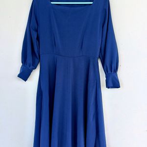 Dark Blue Knee Length Dress