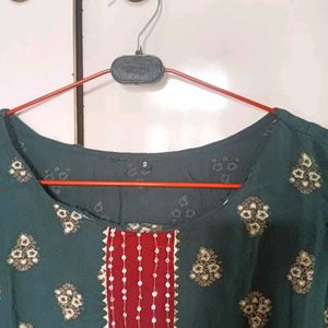 Dark Green & Maroon Kurta Set