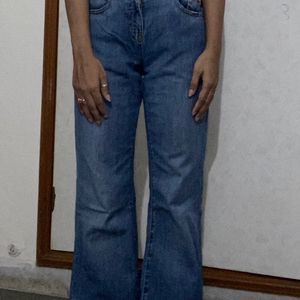 Blue Shaded Straight Denim, Ribbed Bottom