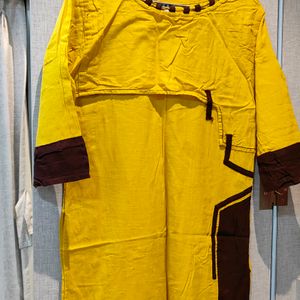 Cotton Kurti In Yellow Colour