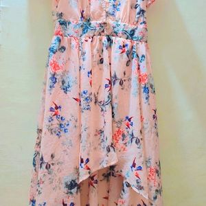 Light Peach Flower Dress For Girl
