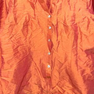 Silk Imported Orange Shirt By SLB