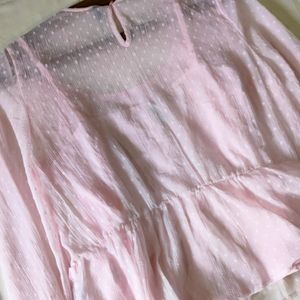 Rio Pretty Pink Ruffle Top With Camisole