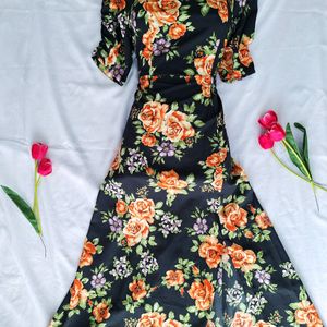 Beautiful Black Floral Maxi Dress