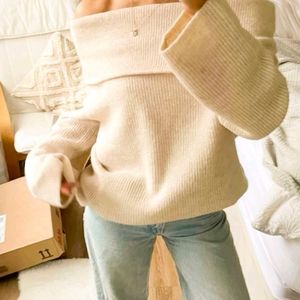 Ribbed Off Shoulder Sweater