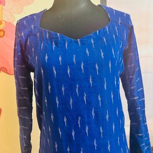 Blue ikat kurta