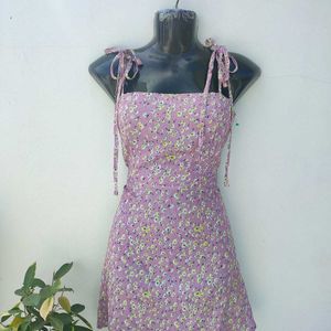 Zaful Floral Shoulder Tie Up Dress(NEW WITHOUT TAG