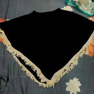 Black Cape Top With Beautiful Thred Work