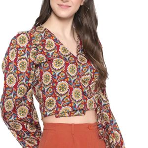 💥🆕️ Beautiful Printed Puff Sleeves Top