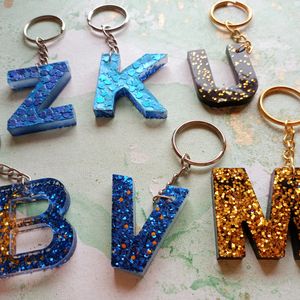 Handmade Resin Alphabet Keychains (Any 1)