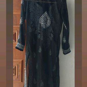 Chikankari Black Kurti