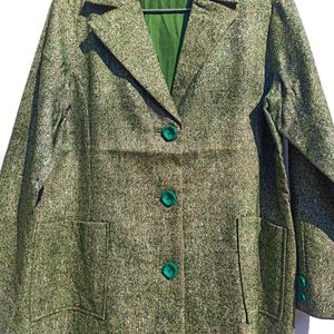 Green Casual Blazer For Women