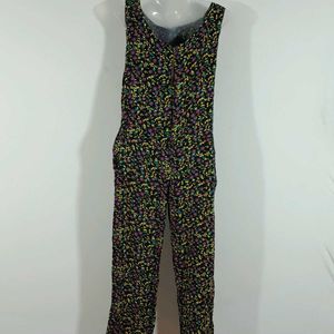 Black Printed Jumpsuit For Women's