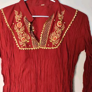 Dark Red Kurta