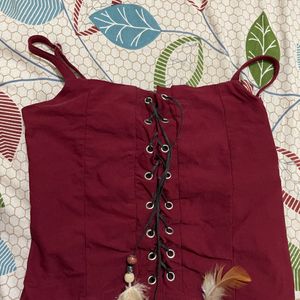 Cowgirl Pattern Corset Top .