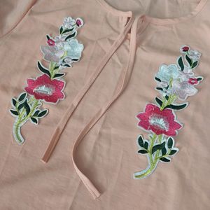 Peachy Pink Floral Top