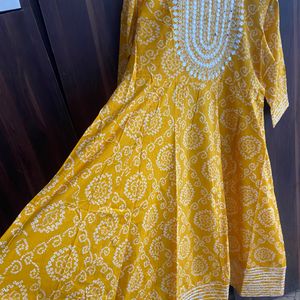 Mustard Yellow Bandhani Print Kurta