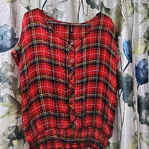 Easybuy Red Checked Top