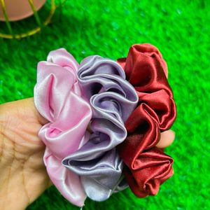 3 Satin Scrunchies