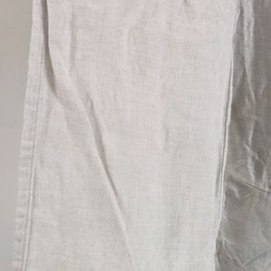 Branded linen Cream Pants For Women