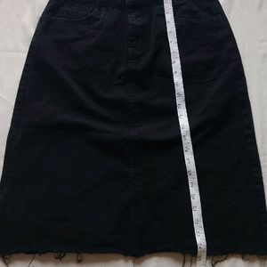 Black Denim Skirt