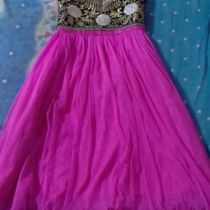 Pink Anarkali Dress 💕 With Dupatta. Pant Jari W