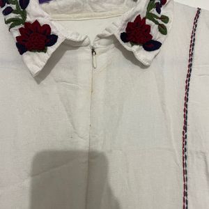 White Dress With Embroidery