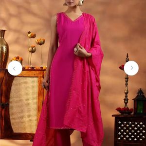 Libas High Slit Sequin Straight Kurta Set