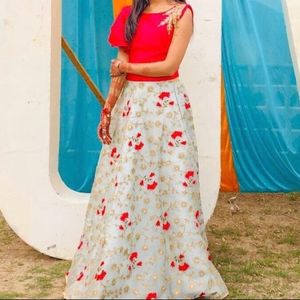 Crop Top Skirt With Dupatta