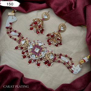 DESIGNER REAL KUNDAN BRASS POLKI CARAT PLATING