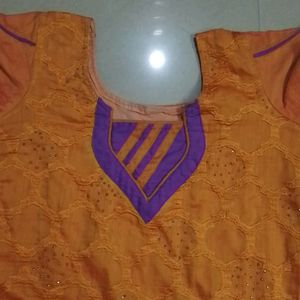 Orange Straight Kurthi