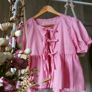 Pink Gingham Top