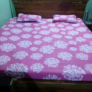 Elastic Fitted Bedsheet With 2 Pillow Cover