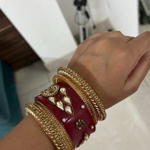 Golden Bangle With Jhumka