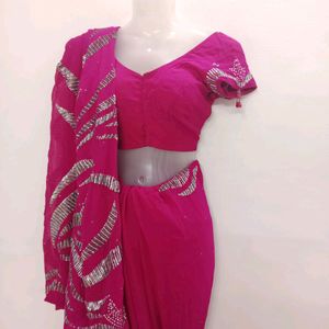 Zari Hand Embrowdari Saree