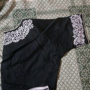 Embroidery Black Blouse