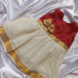 New Baby Frock  Cotton For Onam Base