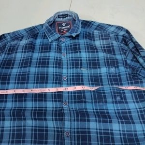 Blue Checked Cotton Shirt..