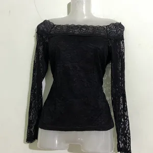 Black Lace Off Shoulder Top