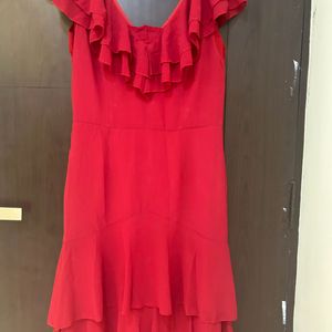 Red Long Frill Dress