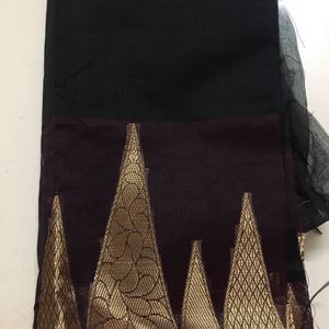 Black Cotton Silk Fabric