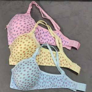 Lightly Padded Non Wired BRA 3pieces