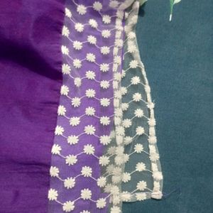 Beutiful Purple Cotton Silk Kurti