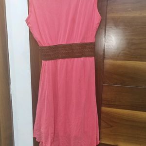 Short Pink Cute Western Dress