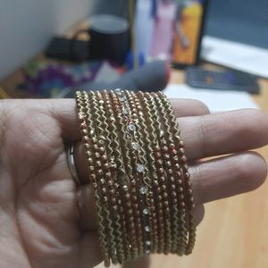 Red and golden bangle set