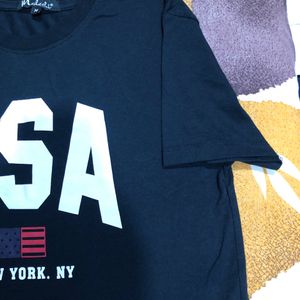 Black USA CROP TOP