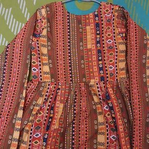 Multicolor Printed Raha Short Kurti