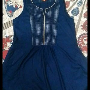 NAVY BLUE KURTI / TUNIC (M SIZE)