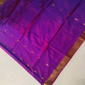 Purple Colour Pure Gadwal Saree