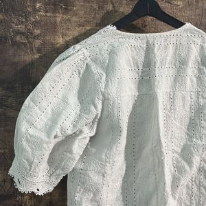 Korean Style White Lacy Top